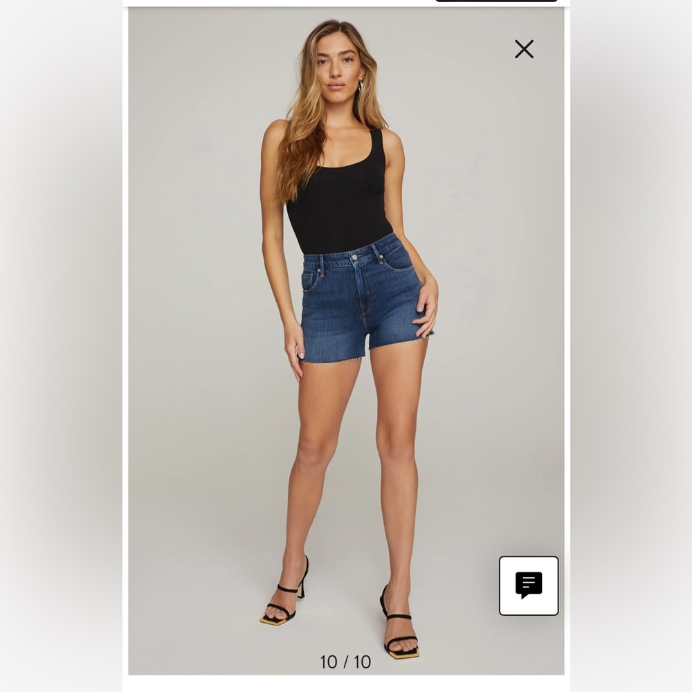 Cutoff high-waist denim shorts